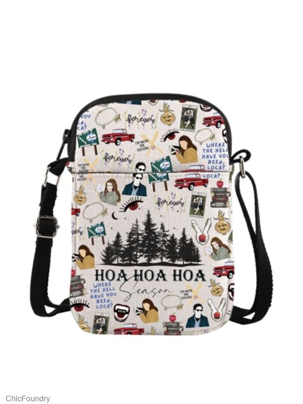 Canvas Crossbody Bag with Adjustable Strap - Horror Lover Gift